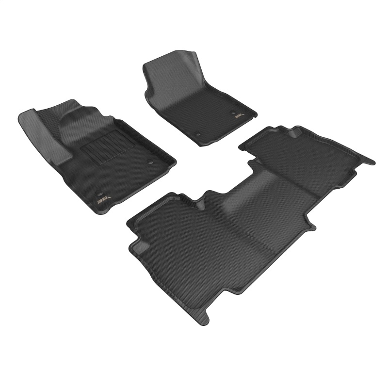 GMC Sierra EV Floor Mats - Front + Rear - 3D MAXpider - Kagu - Black - `24-`26